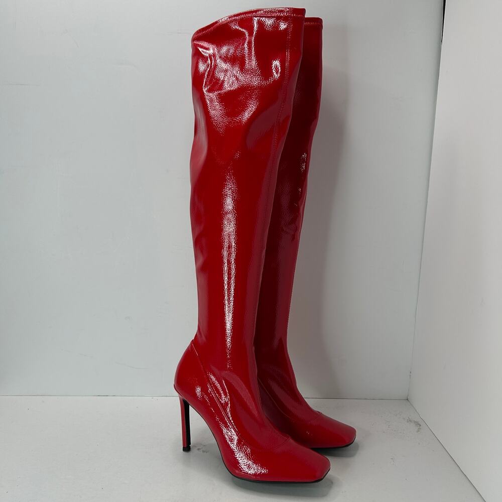 INC International Concepts Keenah Over the Knee Boot Red Women 6.5M FLAW